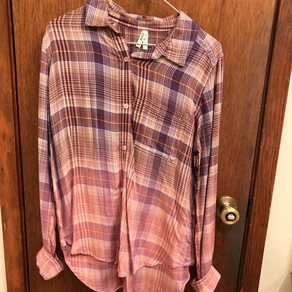 pink flannel long sleeve